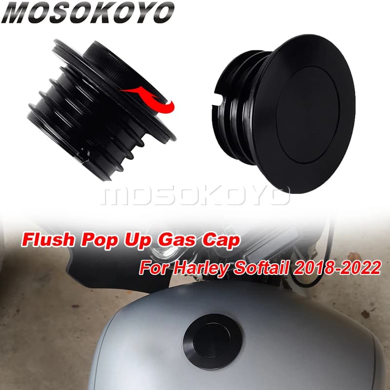 Moto Pop Up Tappo Del Serbatoio Del Carburante Filettatura Destra Serbatoio Tappo Gas Per Harley Softail Street Bob Breakout Standard FXST FXBB M8