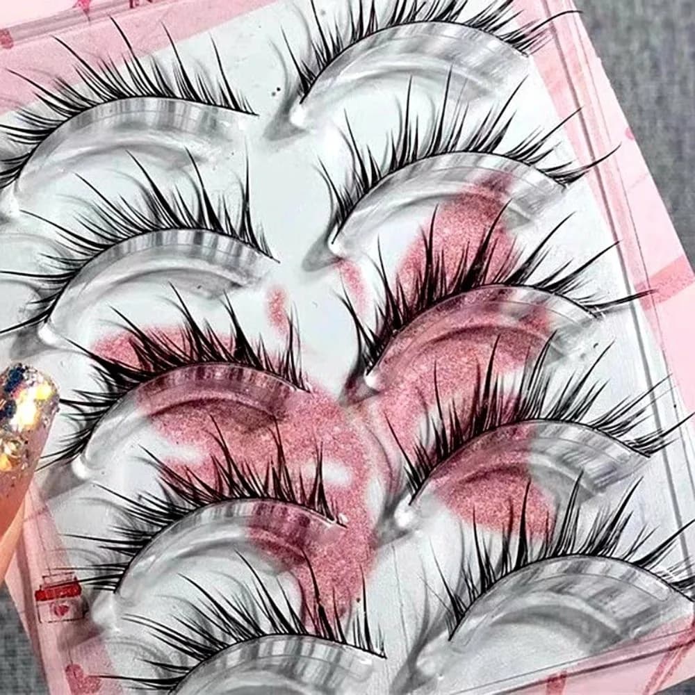 Ciglia finte nere alla moda effetto occhio di volpe, curvatura C 12MM, extension ciglia fai da te, riutilizzabili, facili da applicare, ciglia finte per uso quotidiano