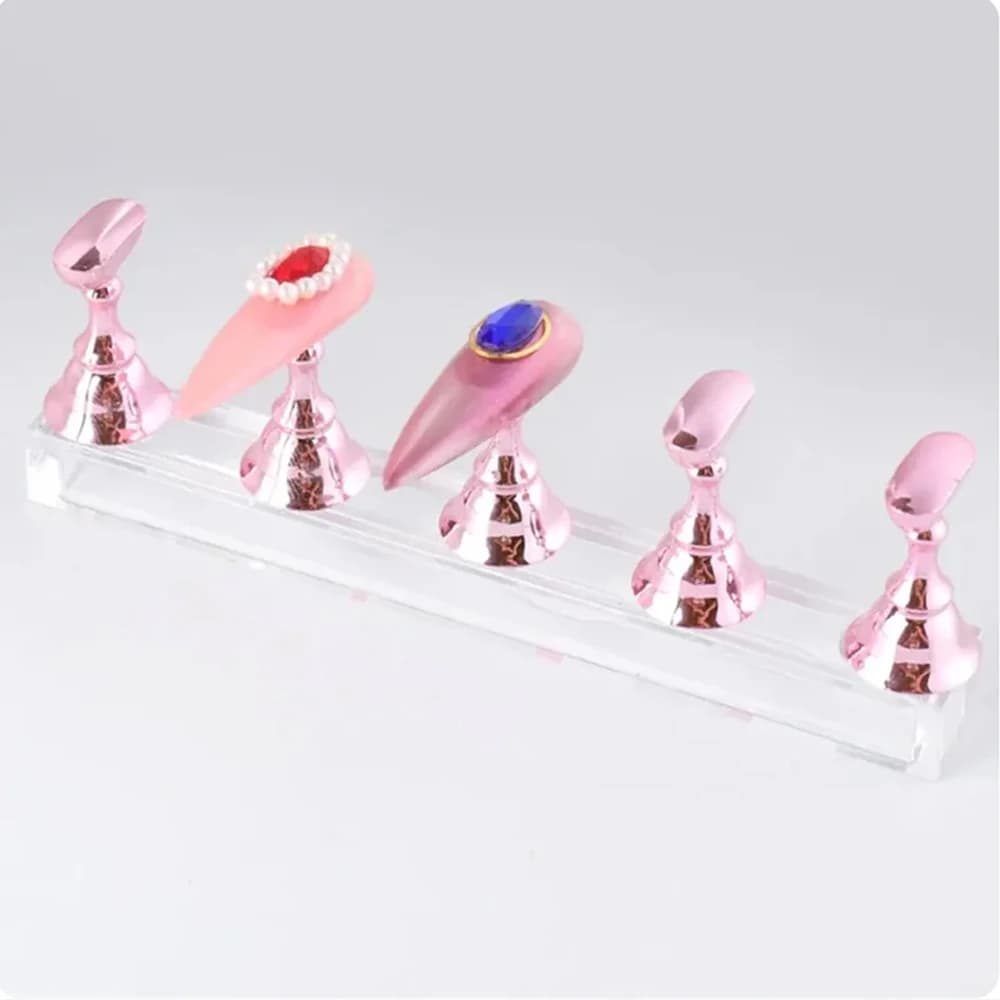 5 pz/set scacchi Borad punte magnetiche per unghie espositore per pratica supporto per Nail Art in acrilico smalto Gel UV che mostra ripiano per Manicure