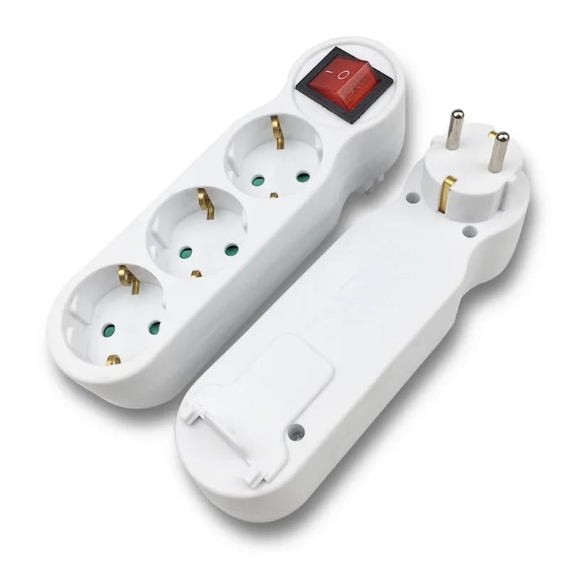 Adattatore spina UE Presa di conversione standard Interruttore ON/OFF 6A/250V Spina tedesca Adattatore di alimentazione da 1 a 3 vie Presa wireless di espansione