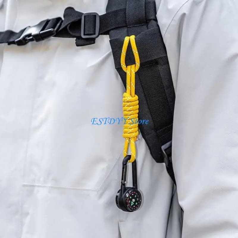 G6DE Bussole da campeggio leggere Termometri Bussole piccole da esterno Moschettone Zaino Fibbia Accessori da campeggio per