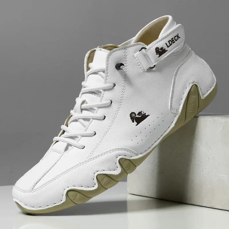 Stivali da Uomo in Pelle, Stivaletti 2026, Sneakers Leggere da Esterno, Morbide Antiscivolo, Casual, Fatti a Mano, Mocassini Alti
