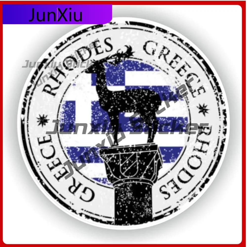 Adesivo sigillante grecio di Rodi, adesivo rotondo per veicoli, di lunga durata, per frigorifero, auto, decorazione impermeabile, accessori auto per esterni