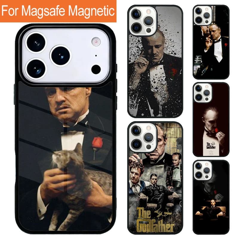 Cover per iPhone The Godfather con Ricarica Wireless Magnetica per iPhone 17 Pro 16 15 13 12 11 Pro Max Air 14 Plus con MagSafe