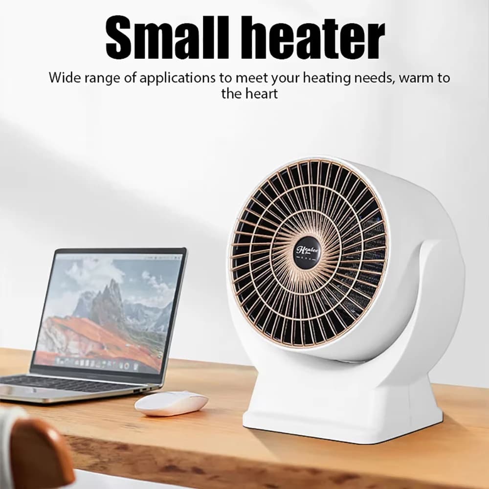 Mini riscaldatore da tavolo da 800 W Riscaldatore elettrico portatile Riscaldamento rapido Ufficio Dormitorio Piccolo ventilatore caldo in ceramica Protezione dal surriscaldamento