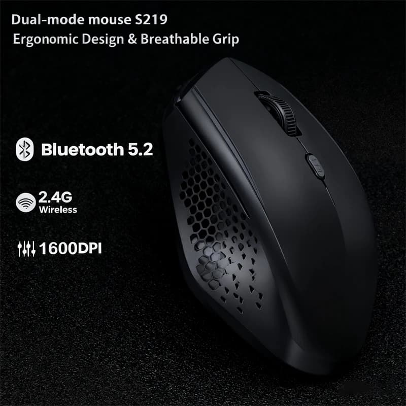 2026 Esplosioni Mouse wireless 5.2 Mouse Bluetooth 2.4G Mouse muto dual-mode Mouse da gioco ricaricabile Laptop 1600 DPI.