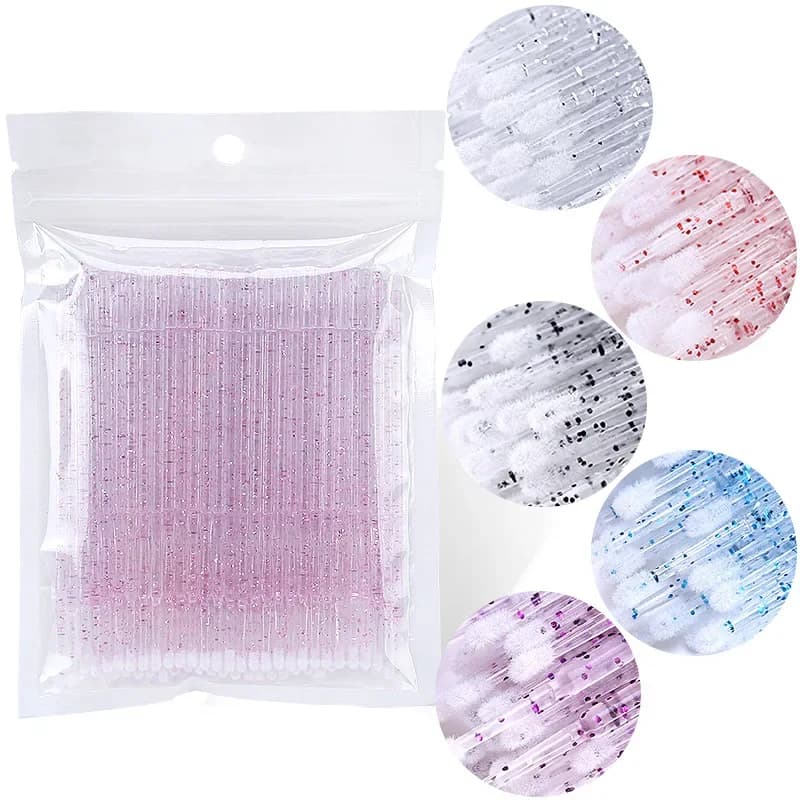 100 spazzolini monouso per extension ciglia, micro spazzole per la rimozione e la pulizia delle extension ciglia, accessori per extension ciglia.