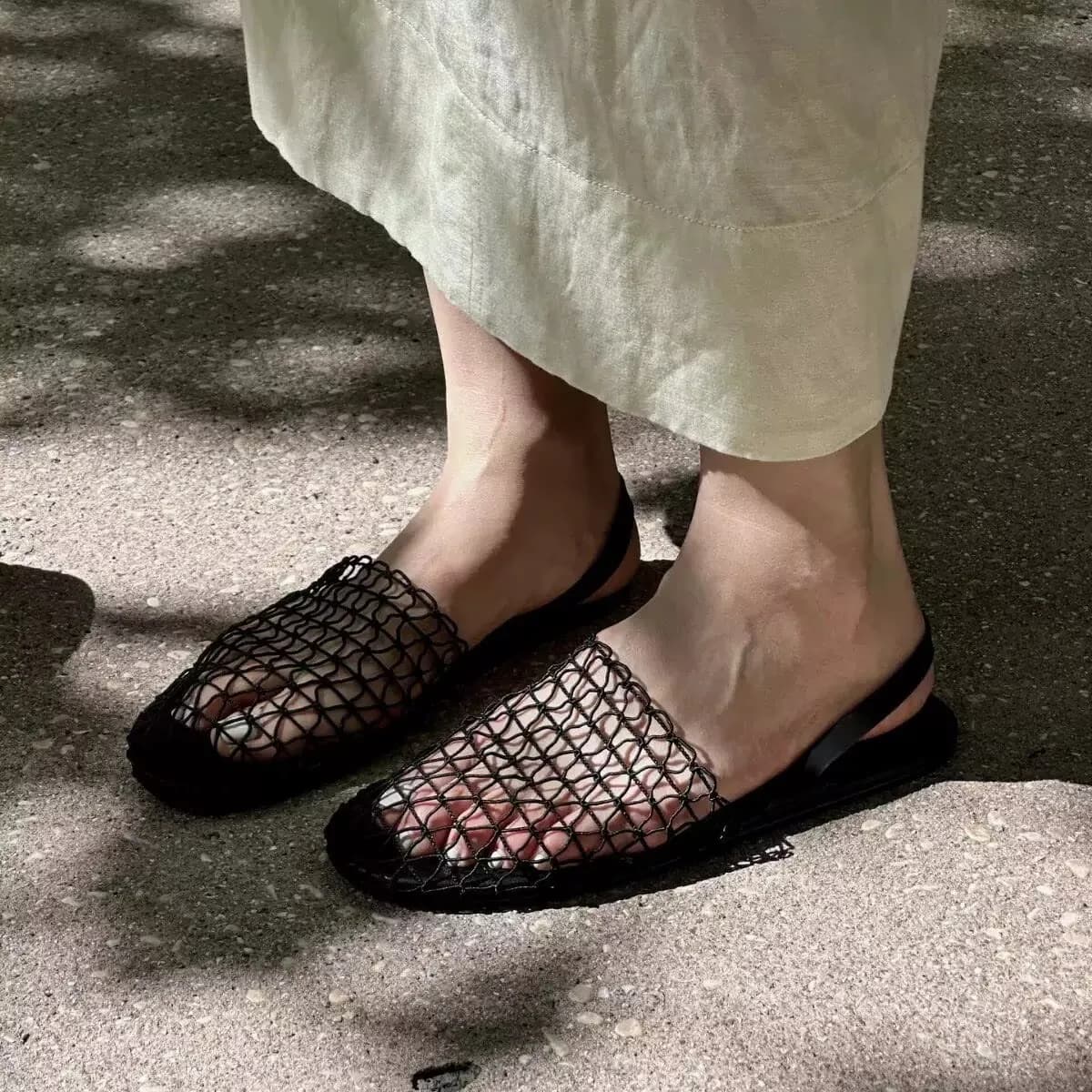 Sandali Estivi Donna 2026 in Rete, Ballerine Casual Scavate, Scarpe da Spiaggia, Mules a Punta Chiusa, Ciabatte Donna