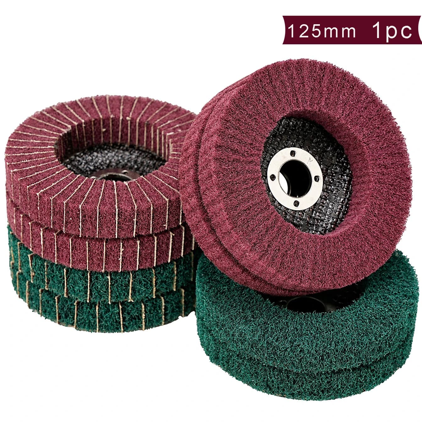 Disco abrasivo a lamelle in fibra di nylon da 125 mm (5 pollici) non tessuto per lucidatura, smerigliatura di metallo e legno, per smerigliatrice angolare