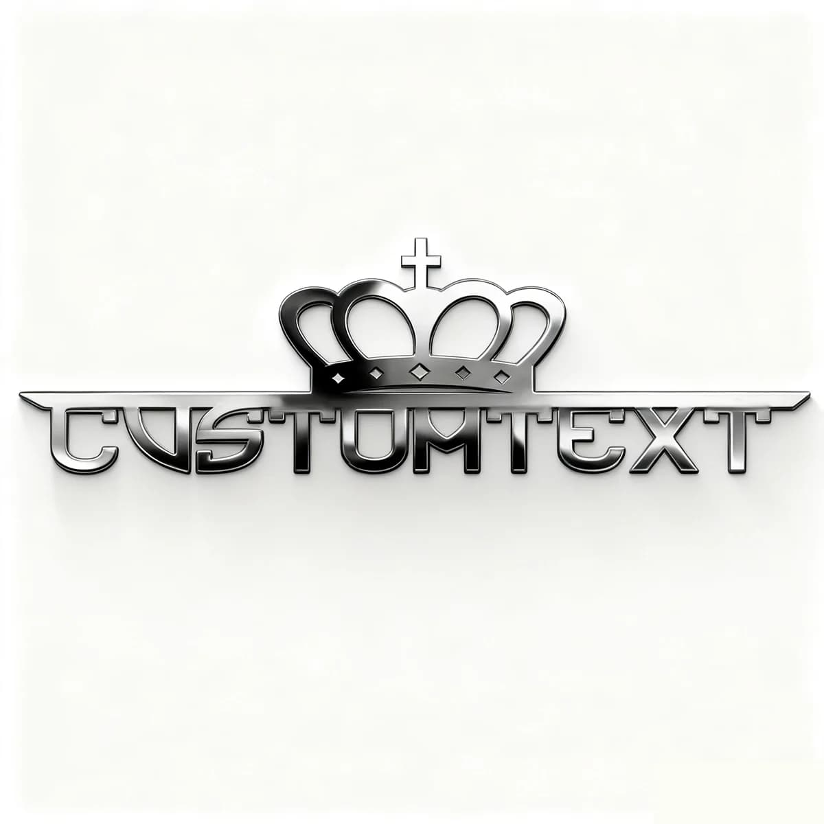 Classic Crown Creative Font 3D Metal Waterproof Car Sticker Auto Rear Emblem Badge Custom Name Holder Logo Personalized Gifts