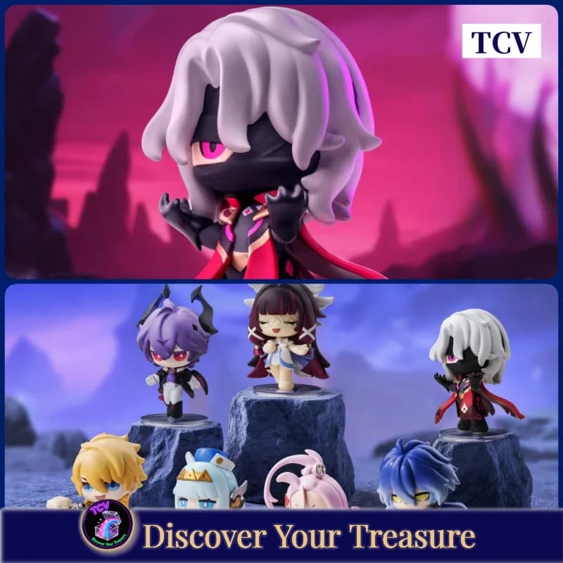 Tcv Popmart Genshin Impact Gathering Serie Q Figure Scatola cieca Ornamento Giocattolo Scatola misteriosa Regalo per bambini Aino Columbina Durin Varka