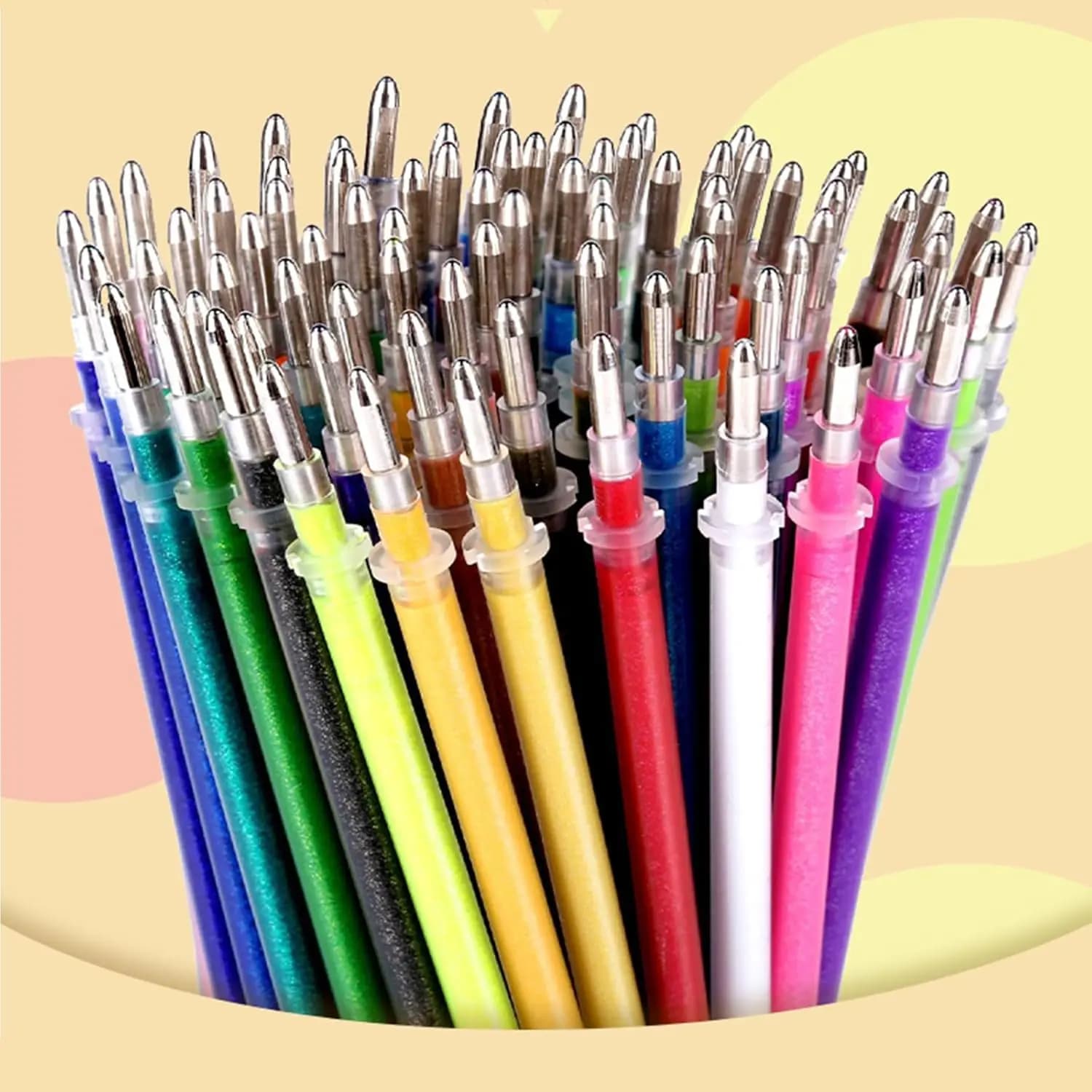 60-120 ricariche di penne gel colorate glitterate, punta da 0,8 mm, adatte per colorare, disegnare, schizzi e journaling.
