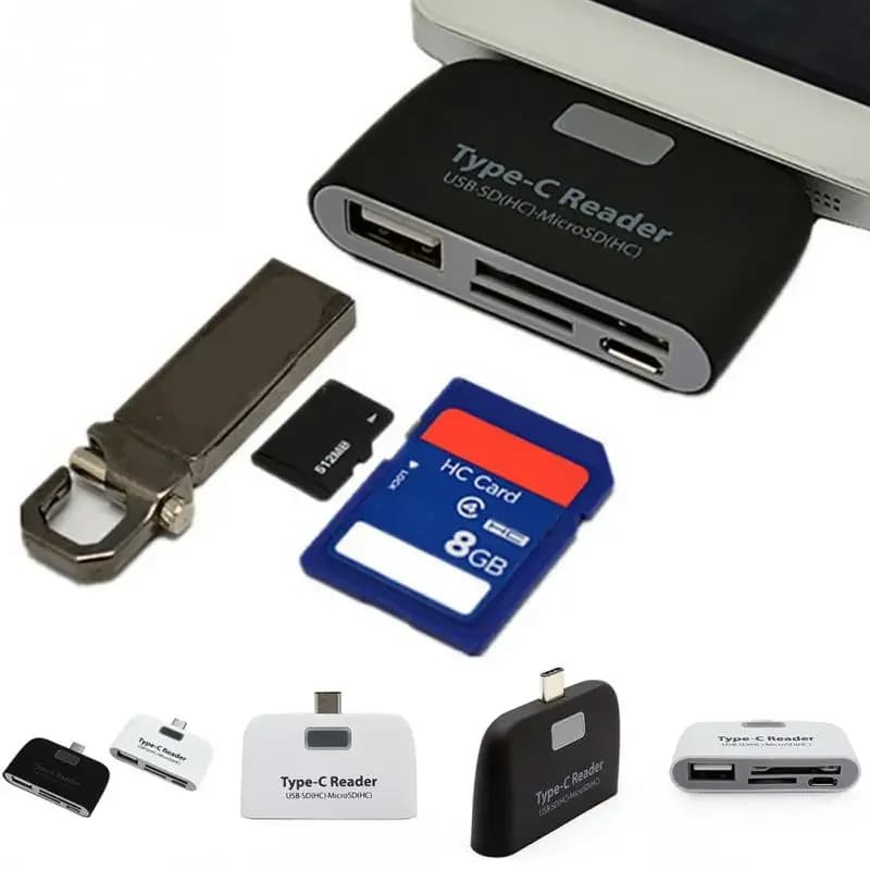 3 in1 USB 3.1 Tipo-C USB TF SD OTG Lettore di schede di memoria universale Design adattatore per MacBook Phone Tablet Lettore di schede di memoria