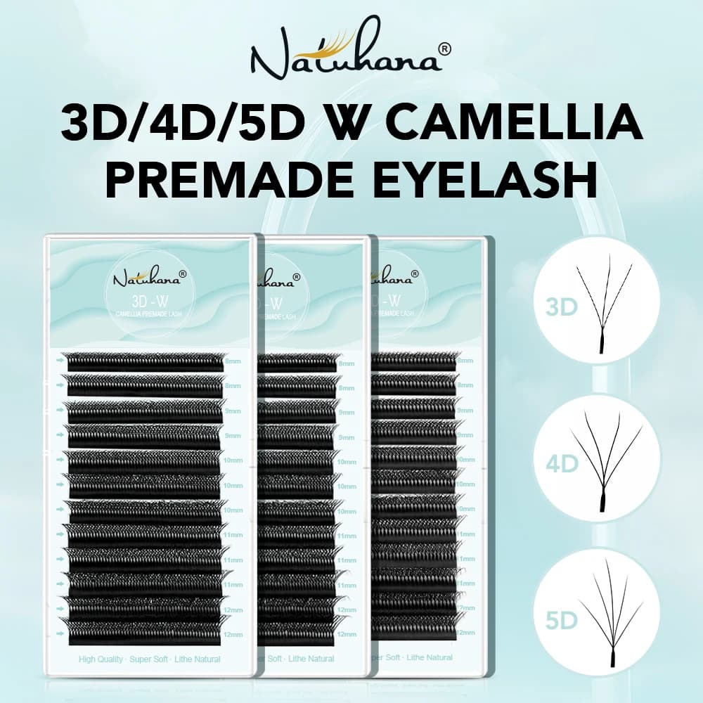NATUHAN Camelia 3D/4D/5D Faux eyelashes with thin volume with C/D/L/LU ring Soft and light for a natural look of makeup