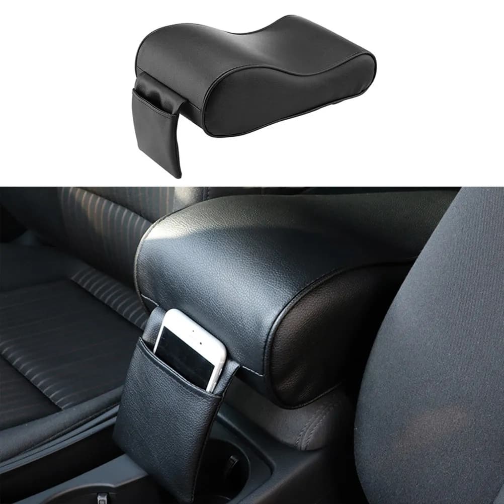 Car Armrest Pad Center Console Cushion Scratch Resistant Durable Pillow For Long Driving Black