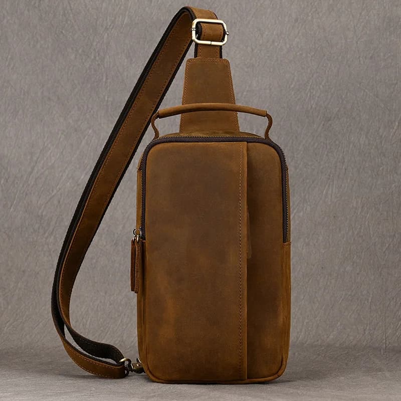 Borse da petto maschili di lusso Borsa a tracolla in vera pelle da uomo Sling Chest Pack per uomo Borsa da petto Borsa a tracolla da uomo casual in pelle