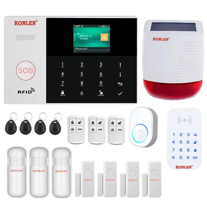 Sistema di Allarme Tuya Smart Life WIFI GSM 4G 2G, Pannello di Controllo Antifurto per Casa, Sensore di Movimento Wireless e Cablato per Porte