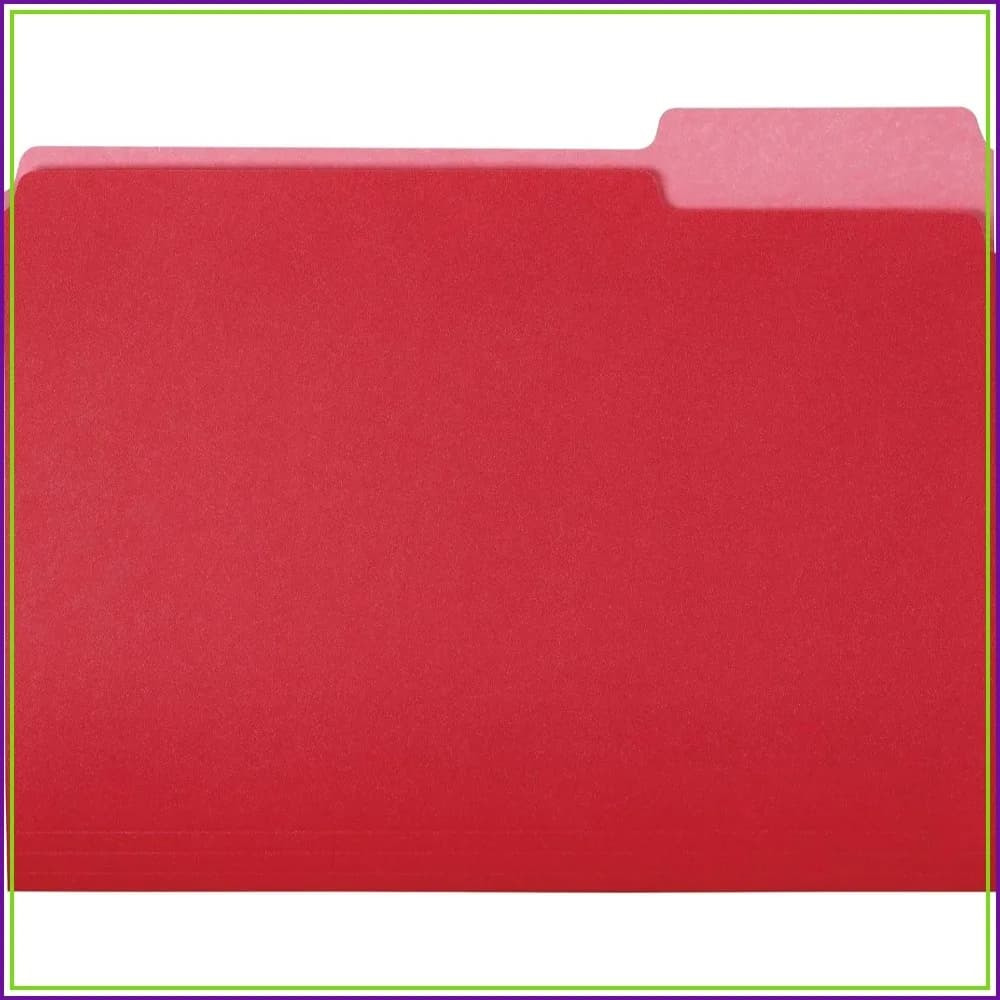 Red File Folders, Letter Size, 1/3 Cut Tab, 36-Pack for Organization