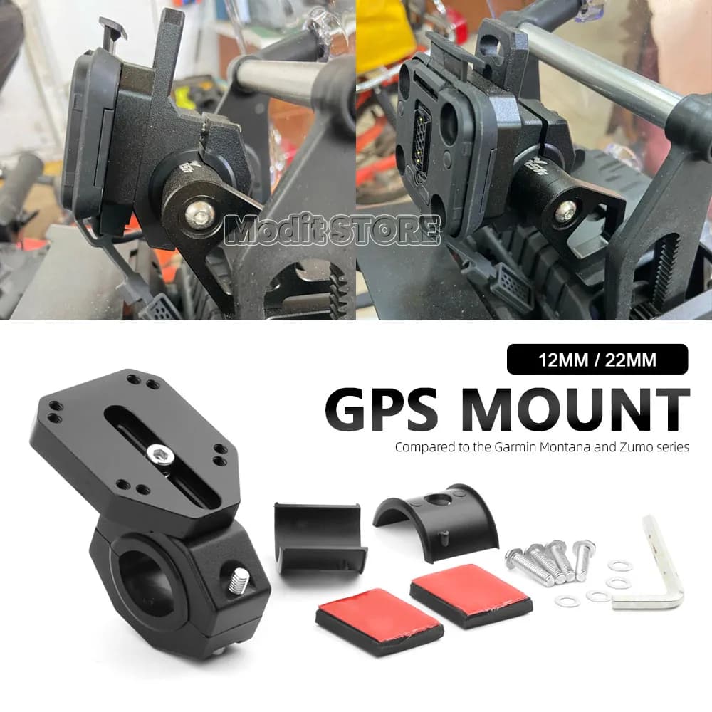 New Motorcycle Universal GPS Holder Mount Navigation Bracket For GSX-S1000GX NX400 CB500X 450MT Versys650 XL750 Fit 12MM 22MM