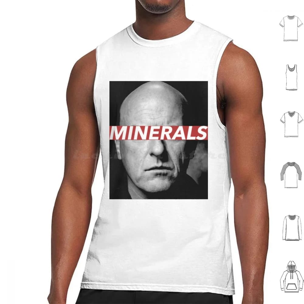 Hank Tank Tops Vest Sleeveless Hank Schrader Serie Minerals Cult Pop Culture Black And White