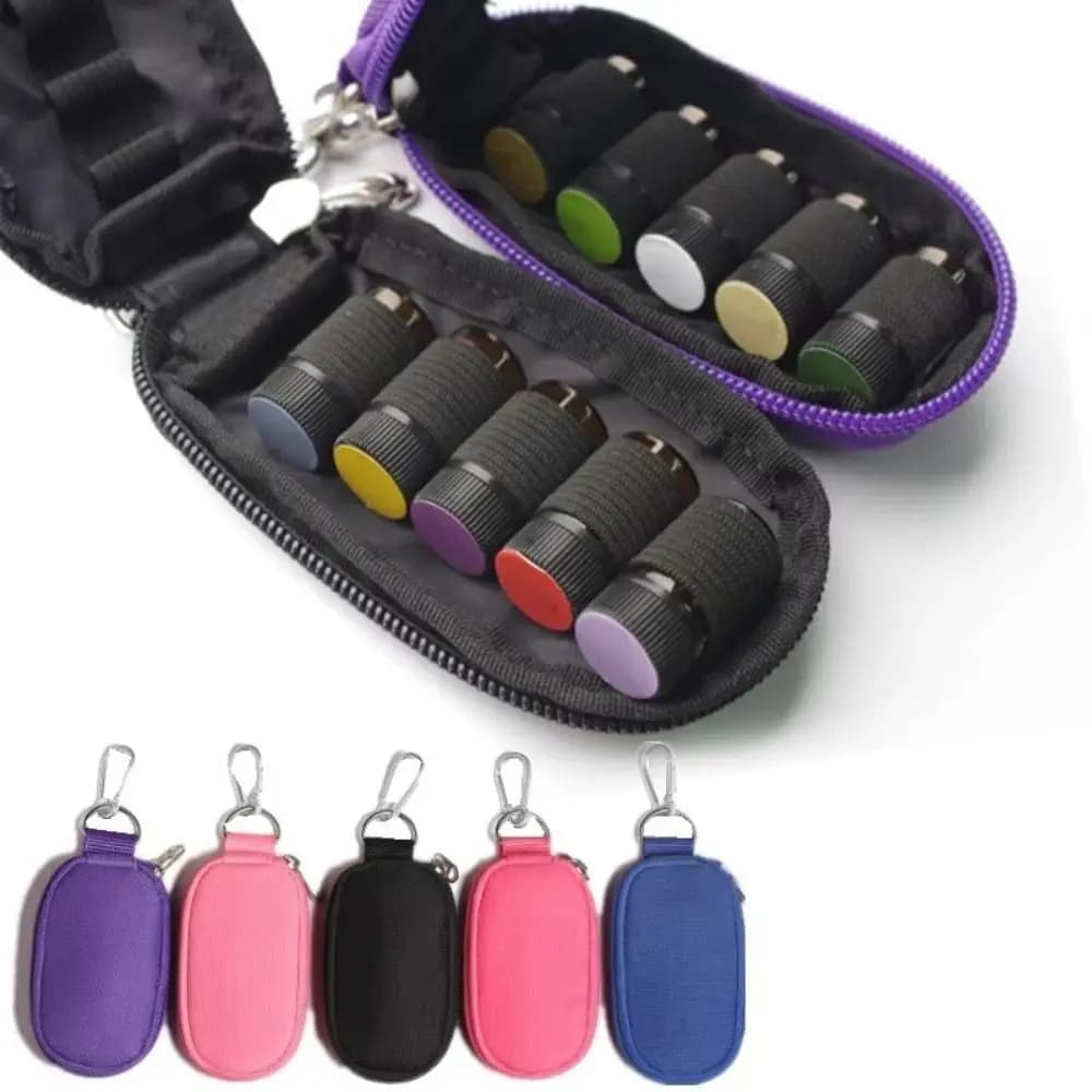 10Slots Essential Oil Storage Bag Moisture-proof Protective Essential Oil Carrying Case Portable with Hanging Buckle