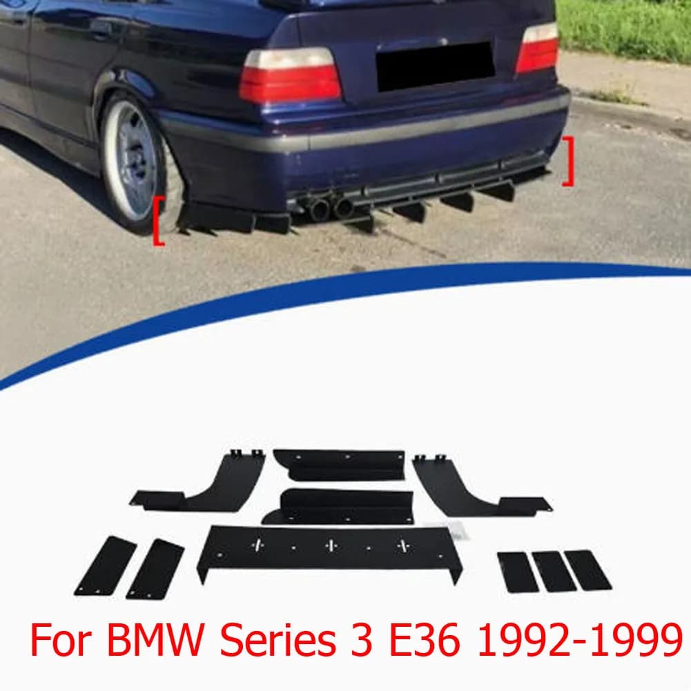 10PCS 1992 To 1999 For BMW 3 Series E36 M3 / M Sport Fancy Wide Style Rear Bumper Lip Spoiler Splitter Diffuser Guard Trim