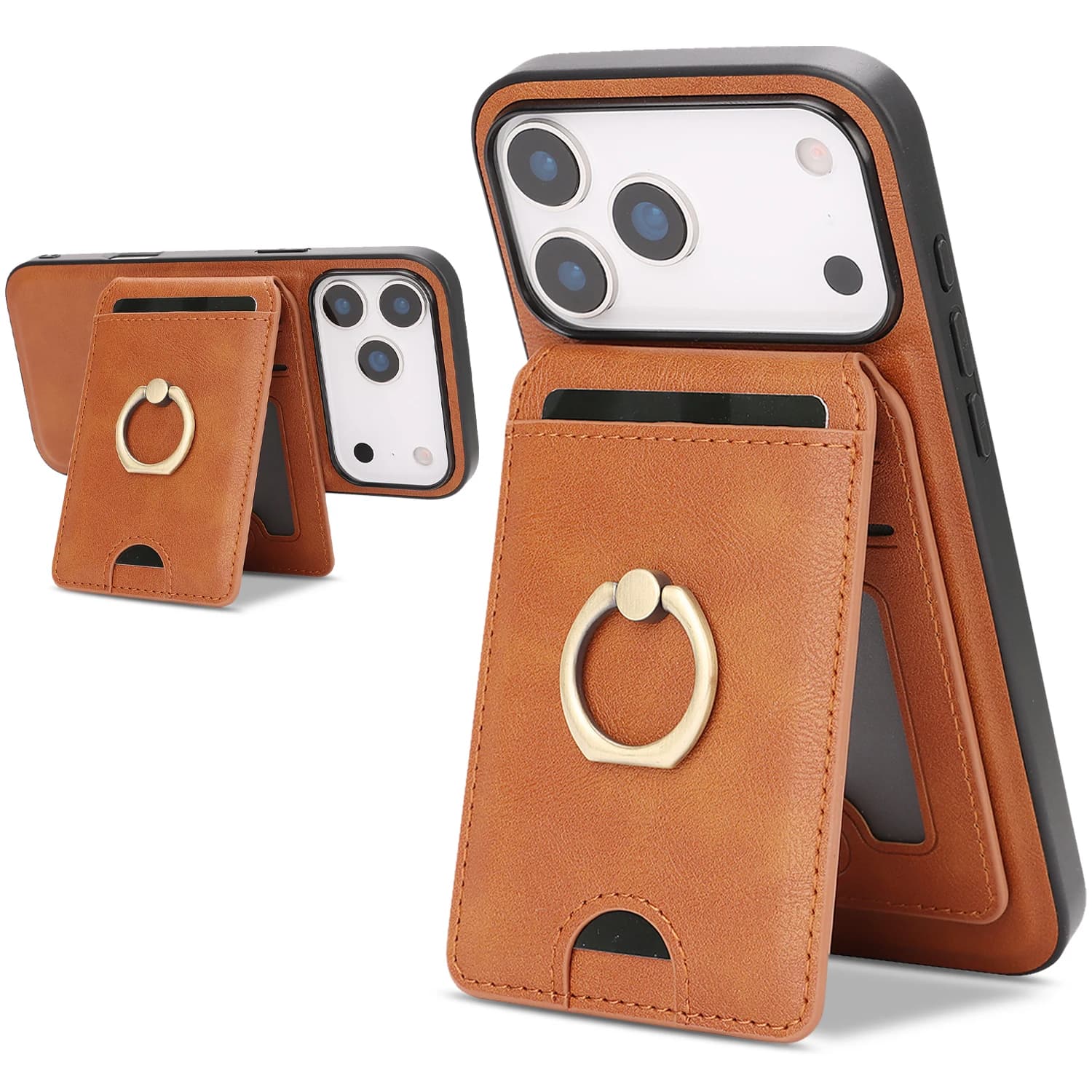 in 1 staccabile verticale carta magnetica Solt anello portafoglio custodia in pelle per iPhone 17 16 Pro Max 15 Plus 14 13 12 borsa copertura
