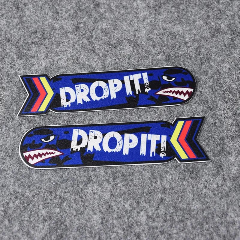 2PCS Shark Mouth Drop It Waterproof Vinyl Stickers For Car Motorcycle Helmet Bike Decor Decal