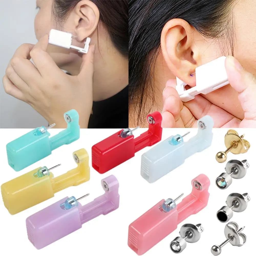 Ear Studs Safety Tragus No Pain Ear Cartilage Disposable Nose Ear Piercing Tool Steel Helix Piercing Earring Piercer Machine