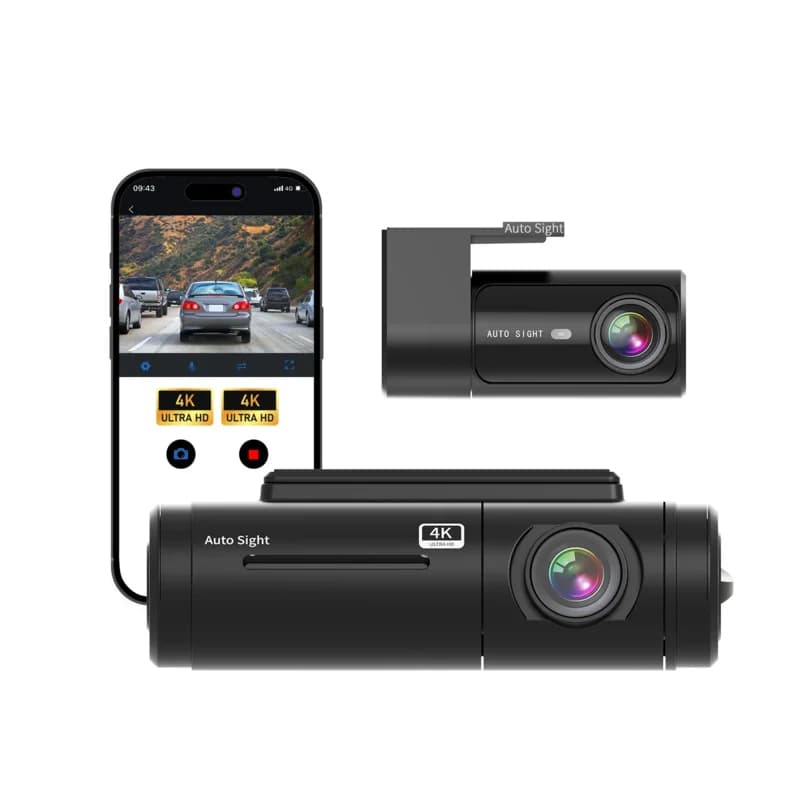 Exclusive 4K UHD car camera with 2-channel DVR WiFi integrated Dash Cam front and back with night vision