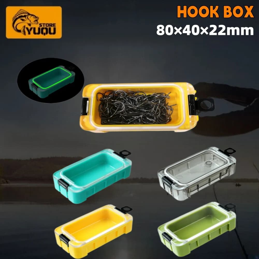 1PCS 4PCS 80×40×22MM Fishing Box Mini Plastic Accessories Storage Box Luminous Portable Hook Container Lure Sea Fishing Tackle