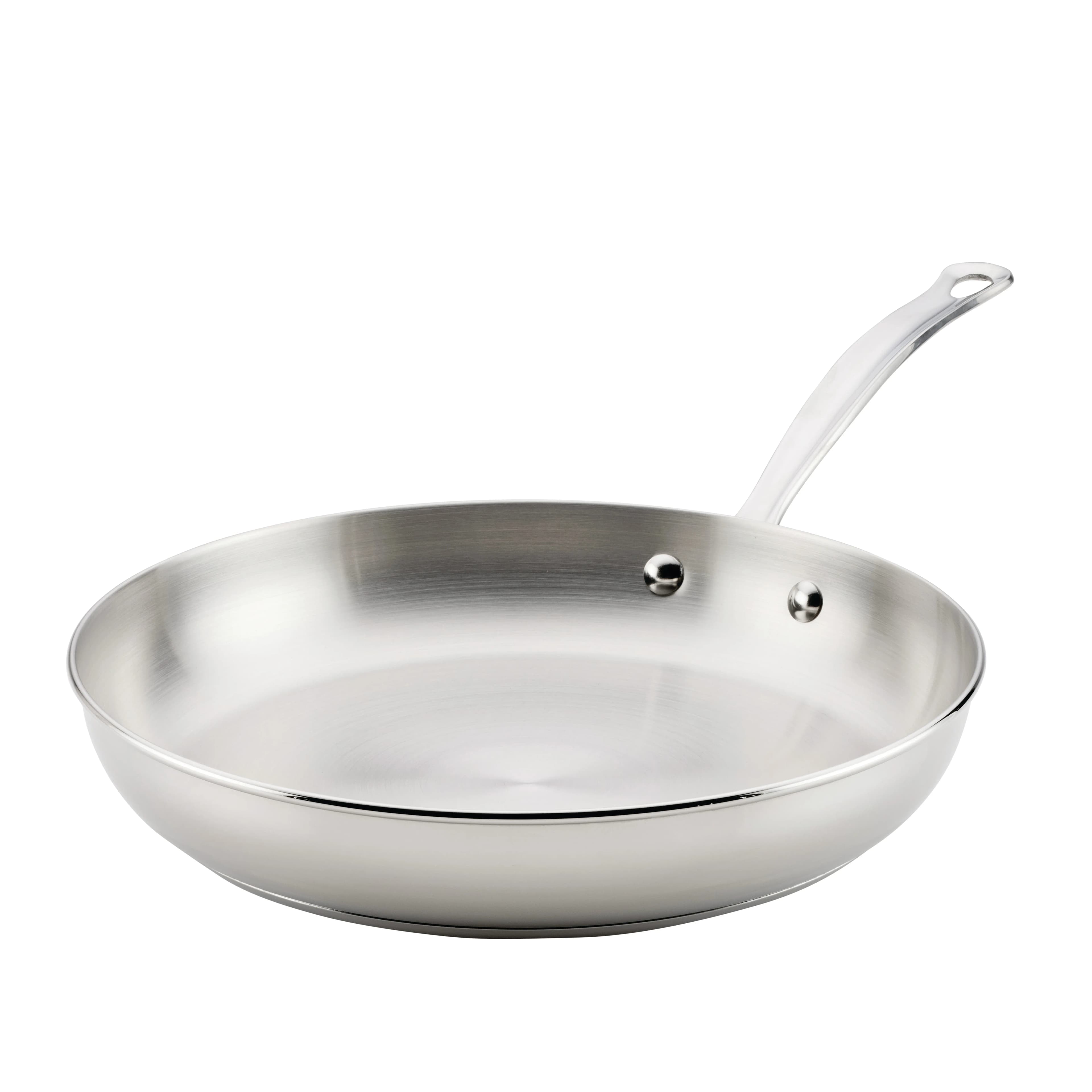 Millennium 12.25 Inch Stainless Steel Induction Frying Pan / Skillet, Metal Utensil and Dishwasher Safe, and Oven Safe Temperatu