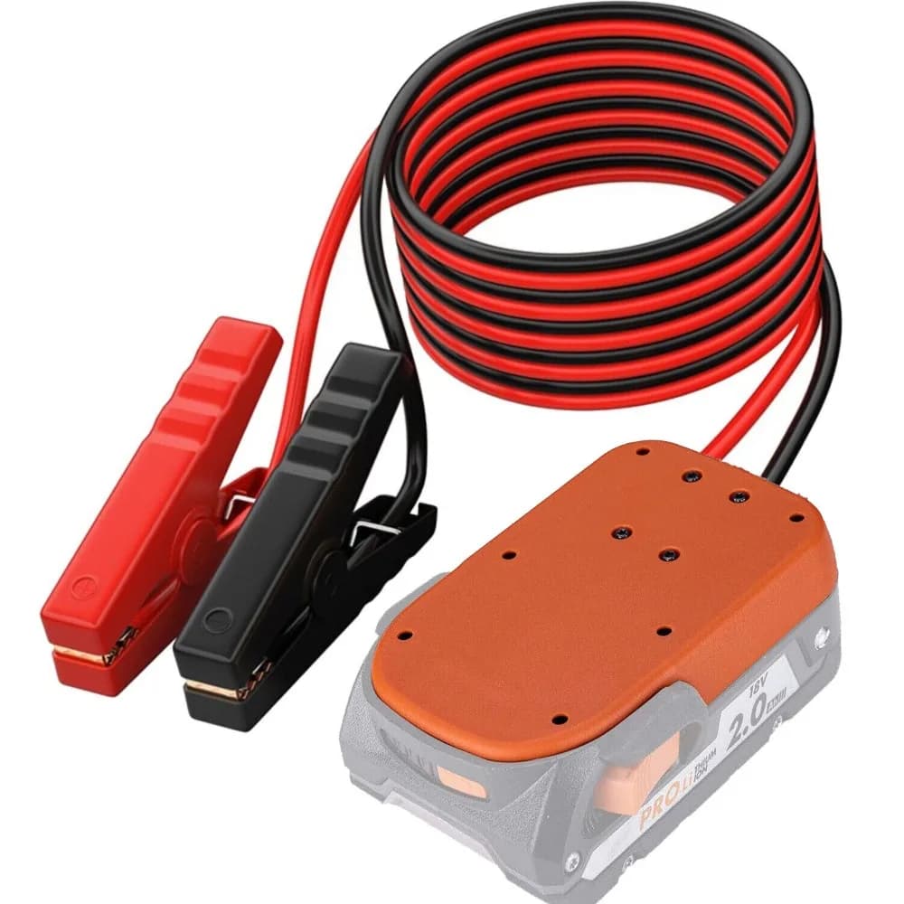 Per ruota motrice Adattatore batteria per Ridgid 18V con cavo ponticello portatile da 6FT Caricabatteria per auto Avviatore di emergenza per utensile elettrico