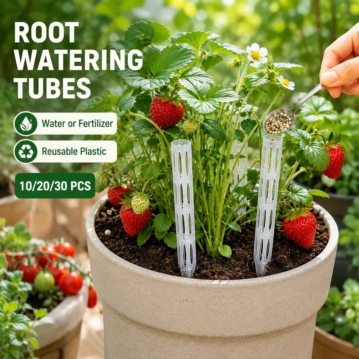 10/20/30PCS Garden Drainage Tubes For Plant Roots Soil Aeration Water Flow Indoor Outdoor Planters Flower Pots Daily Use Supply