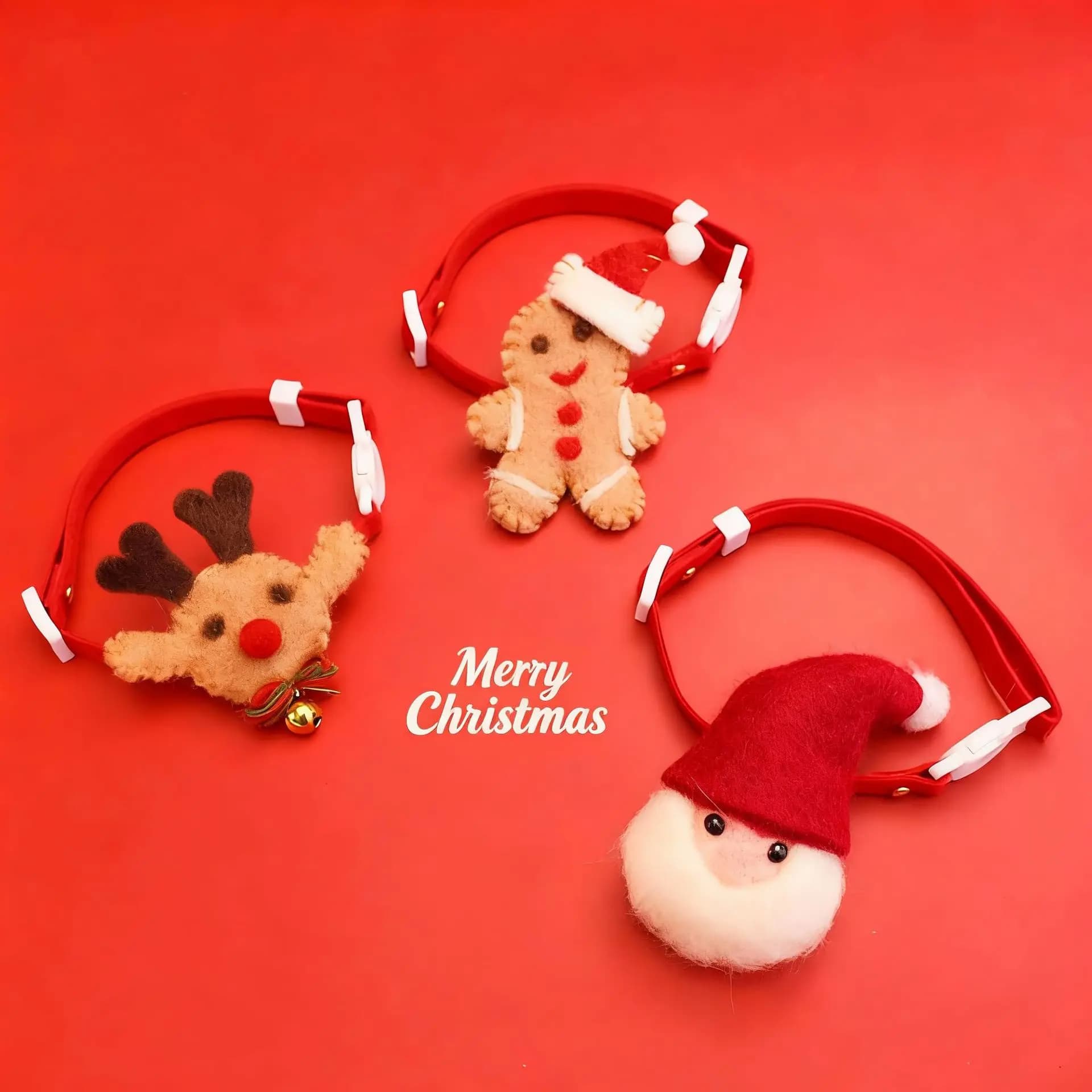 Collare per Animali Domestici Cisas Cartoon, Decorazione Silenziosa a Forma di Renna in Feltro Blu per Cani e Gatti, Accessori Festivi