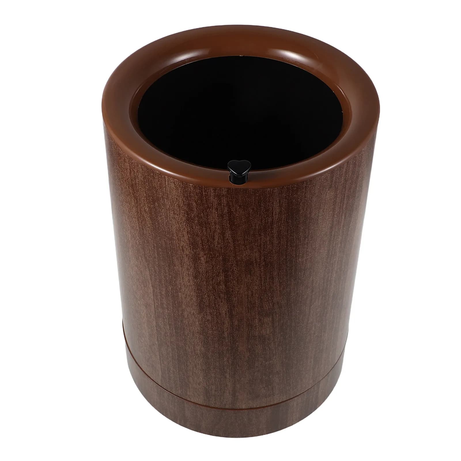 Wood Grain 9L Plastic Trash Can No Lid Inner Tub Separation Heavy Duty Wheels for Kitchen Bedroom Bathroom Dorm Household Waste