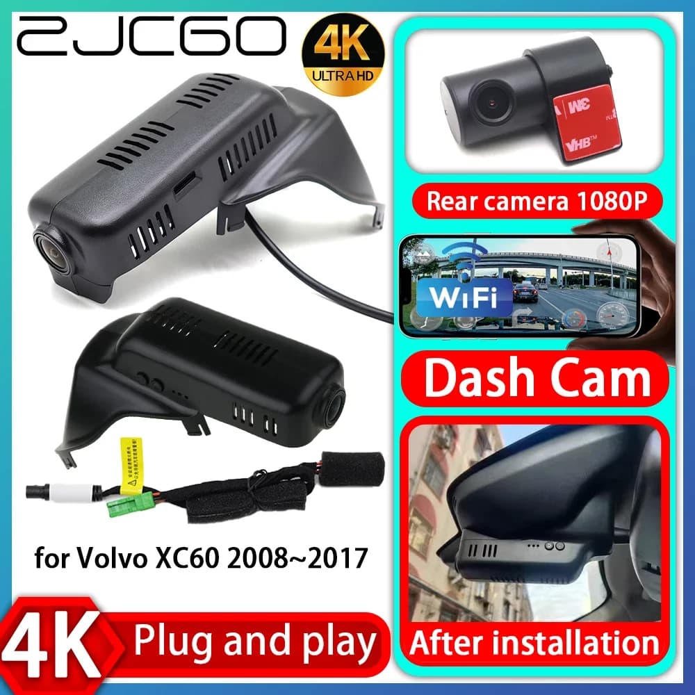 ZJCGO UHD 4K 2160P Plug and Play DVR Dash Cam Video for Volvo XC60 Facelift 2014 2015 2016 2017