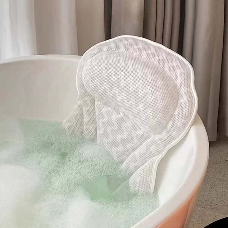 4D SPA Pillow 6 ventosa vasca da bagno cuscino per massaggio bagno collo supporto per la schiena poggiatesta bagno cuscino antiscivolo