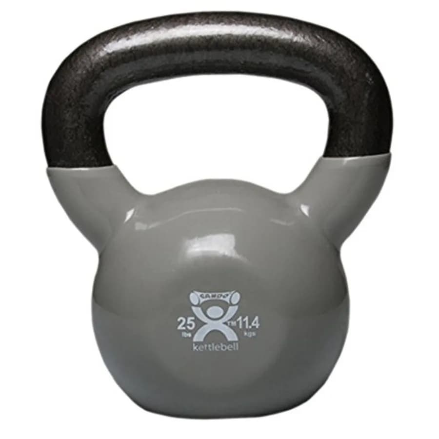 Kettlebell Cast Iron Vinyl Cover for Home Gym, Black Coating Resistant, Non-slip Handle