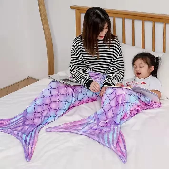 New Covered Mermaid Flannel Cover For Sleeping Children Adult Cover Universal Siren Tail For Kids Sleeping Bag Scene Items for Shooting