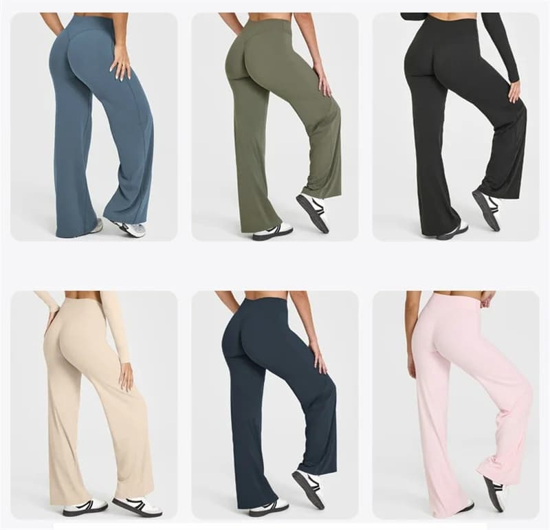 Pantaloni sportivi larghi da yoga Pantaloni dritti a gamba larga da donna Allenamento da palestra Pantaloni da fitness da corsa Abbigliamento sportivo di moda estiva