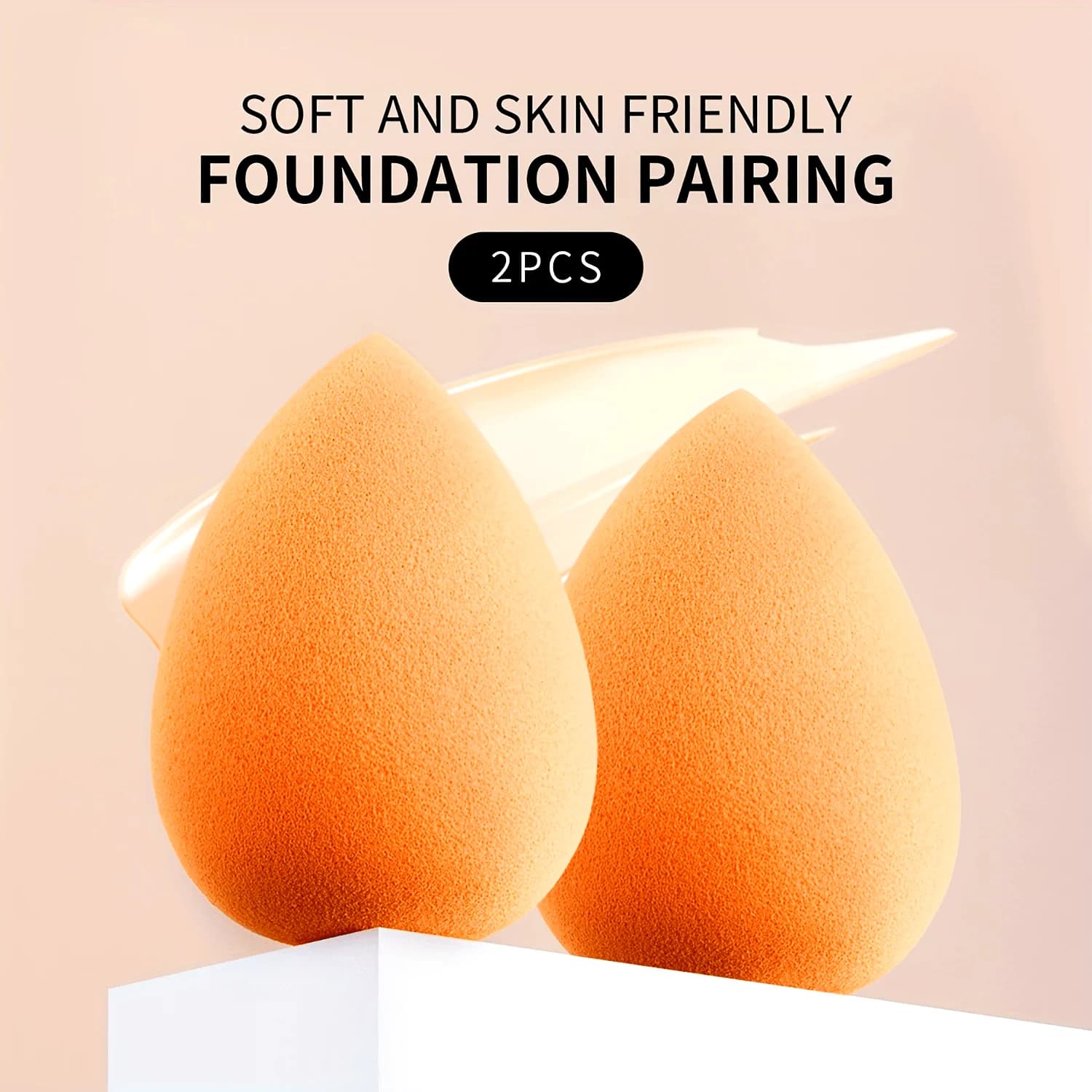 [Soft Beauty Egg] Set of 2 sponges for water drop makeup with beveled edges | Set of Multifunctional Makeup Sponges, Suitable for Fondotinta, Cipria and Corrector