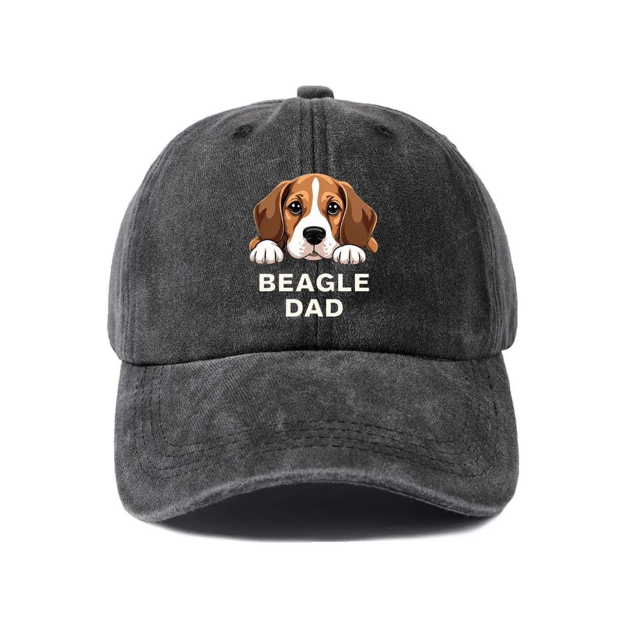 Vintage Washed Beagle Dad Dog Graphic Baseball Cap, Adjustable Unisex Dad Hat, Pet Owner Gift for Men
