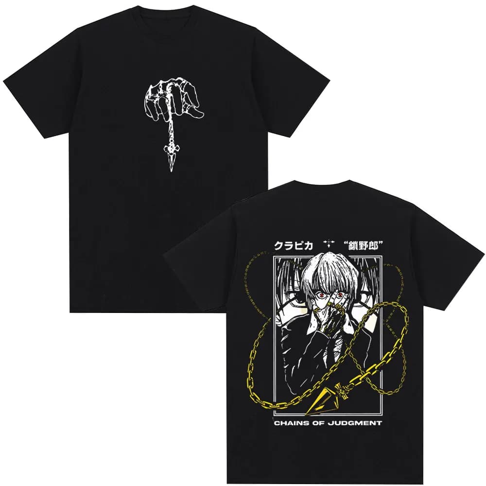 Anime Hunter X Hunter T Shirts Kurapika Manga Graphic Short Sleeve T-shirt Men's Women Clothing Casual Cotton Oversized T-shirts