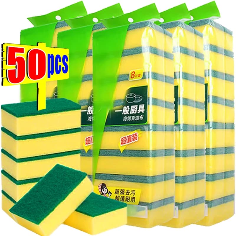 Spugne per pulizia magiche Double-sided altamente assorbenti per lavare i piatti Spugna pulita Pentola per macchie di ruggine Spazzola per grasso Strumenti per la pulizia della cucina