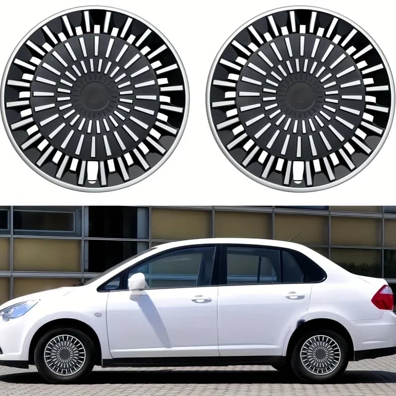 4 Pezzi Copricerchi Auto da 16 Pollici Neri, Protezioni Cerchioni Sportive, Ricambio Universale per Sedan e SUV