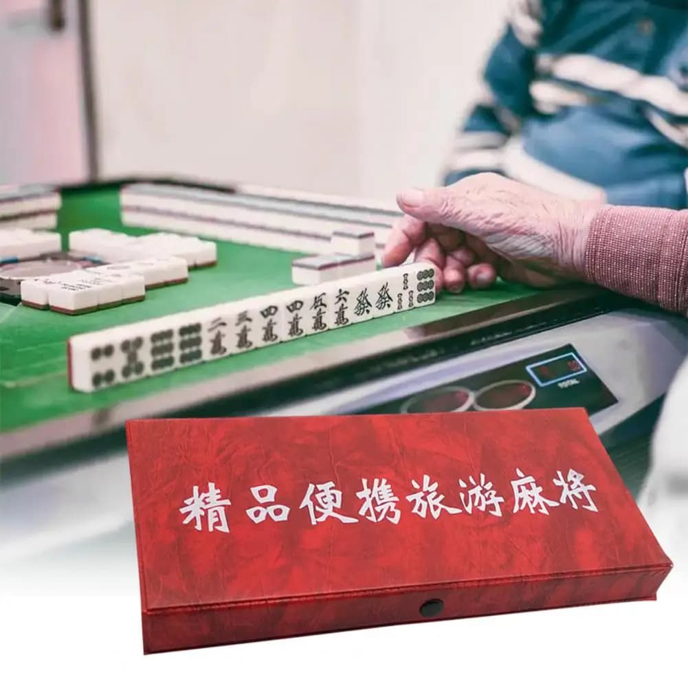 Set da Mahjong Portatile da Viaggio, Mini Gioco di Mahjong per Viaggi, Casa e Feste, Mahjong Cinese Classico Leggero per Divertimento