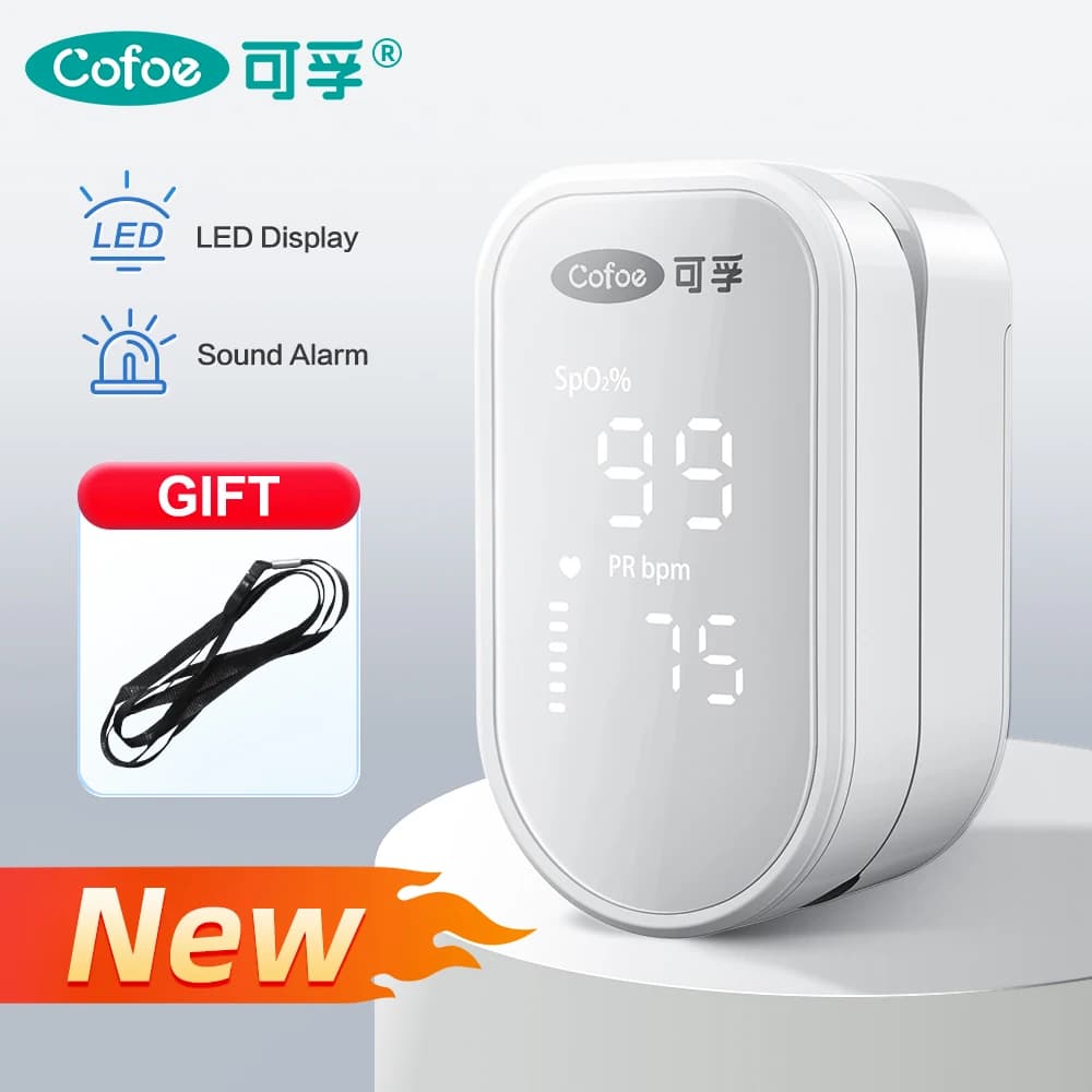 Cofoe Medical Oximeter Finger Clip Type Monitoring Home Oxygen saturation Autotest
