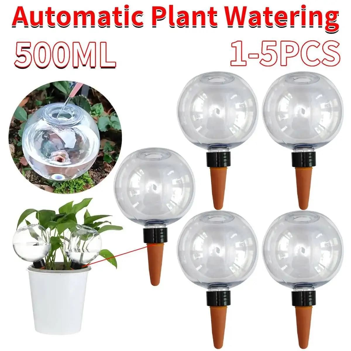1-5PCS Lampadine per piante automatiche in plastica 500ML Globi Forma Dispositivo di irrigazione automatica Sistema di irrigazione a goccia per piante in vaso