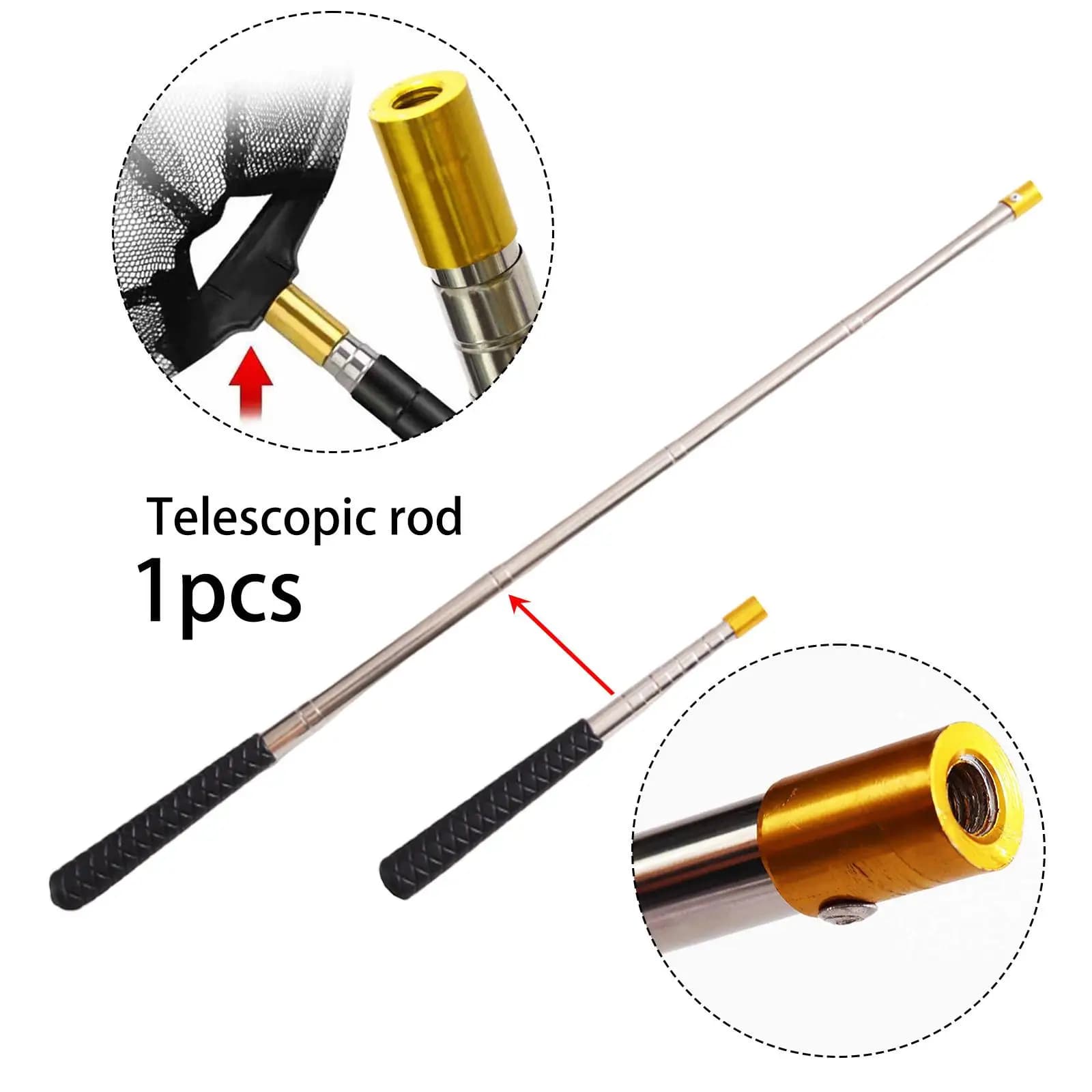 Telescopic Fishing Net Pole Maintenance Outdoor Sturdy Tool Accessories Non Slip Handle Retractable Landing Net Rod Replacement